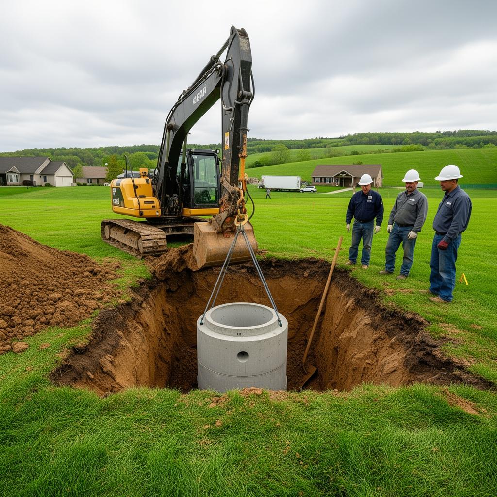 Septic system installation in progress in Dutchess County, NY
